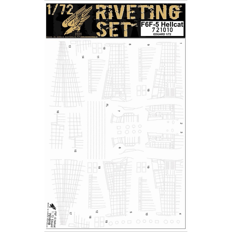 1/72 F6F-5 Hellcat - Riveting Set (for Eduard)