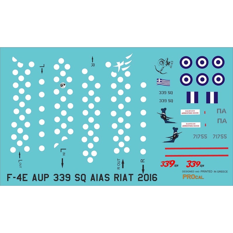 1/72 Greek Air Force F-4E Phantom 339th Squadron 2016 Air Tattoo Decal Set