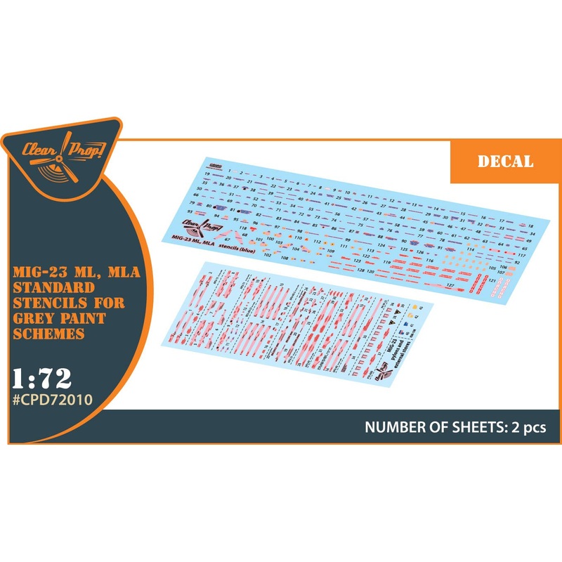 1/72 MiG-23ML, MLA standard stencils for grey paint schemes for CP kits and other