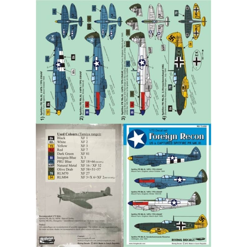 1/72 Spitfire PR Mk.XI Overseas Specifications