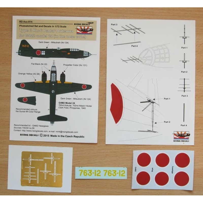 1/72 Type 3 Ku-6 Radar Antenna (in the Nose Cone) for G4M2 Model 24