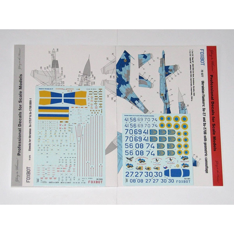 1/72 Ukrainian Su-27 and Su-27UB with geometric camouflage and Stencils