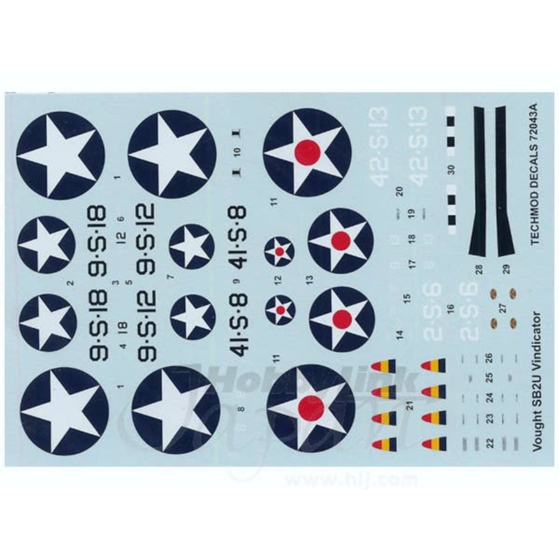1/72 Vought SB2U Vindicator at War Decals
