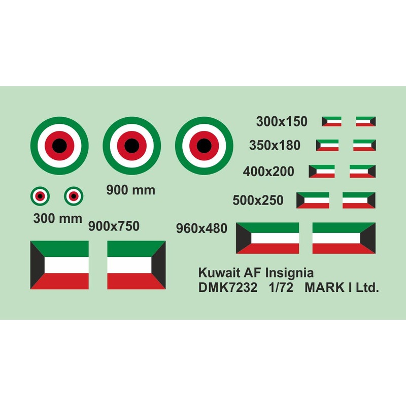 1/72 Kuwait AF Insignia, 2 sets