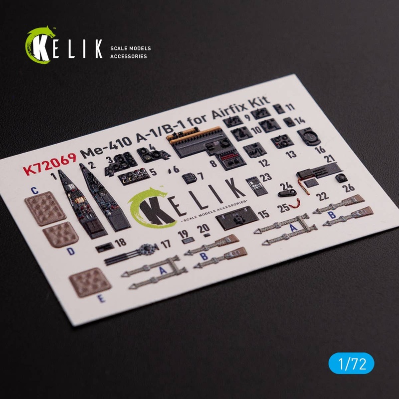 1/72 Messerschmitt Me410A-1 interior 3D decals for Airfix Kit