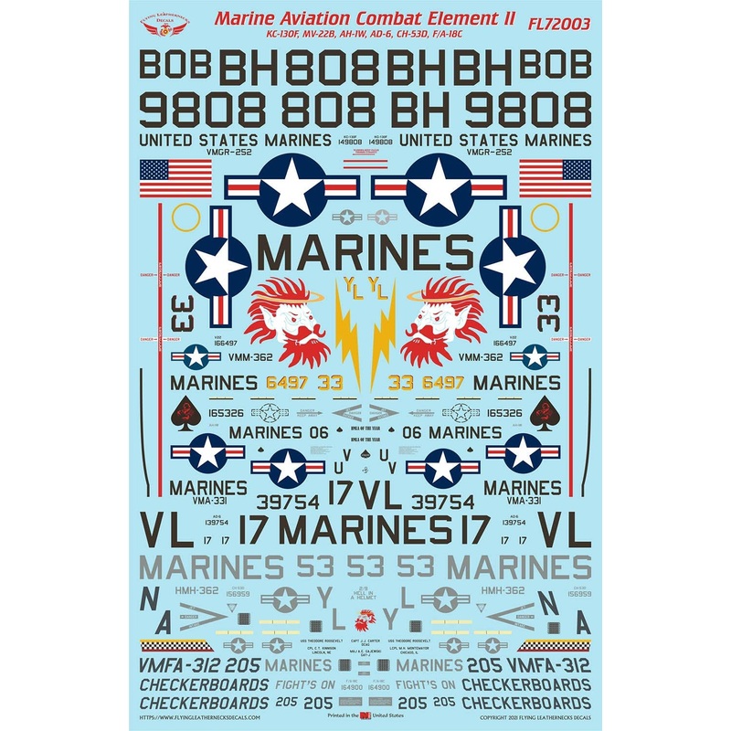 1/72 US Marine Corps Aviation Combat Element II Decal