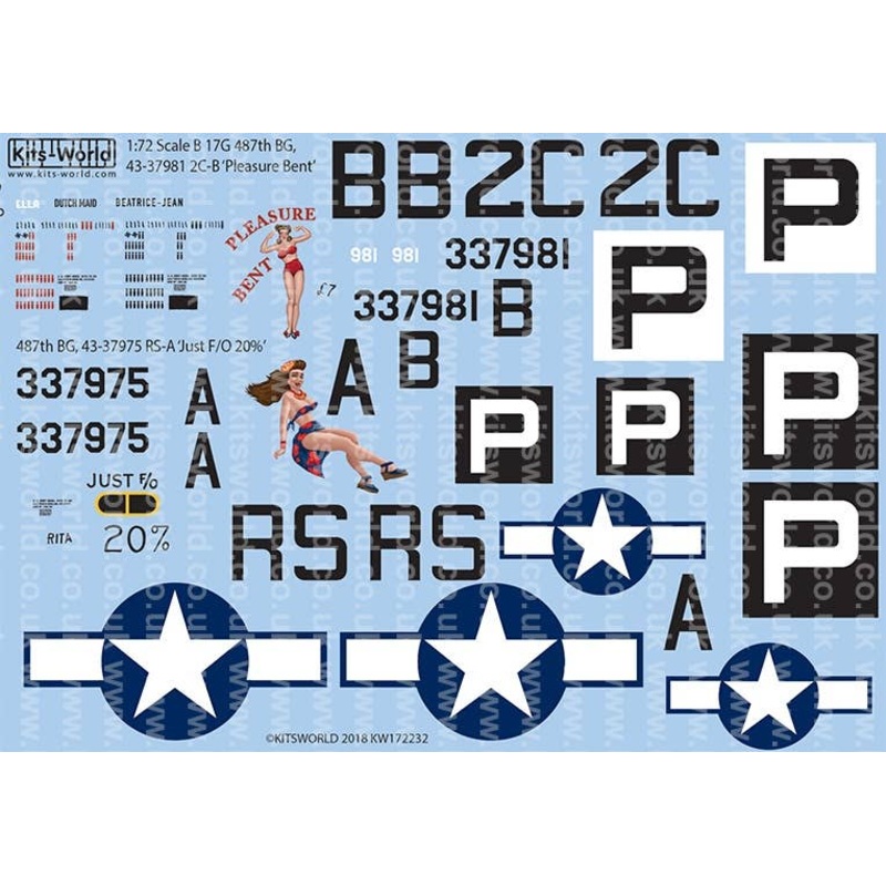1/72 WW.II US Forces B-17G Flying Fortress Decal Set 6