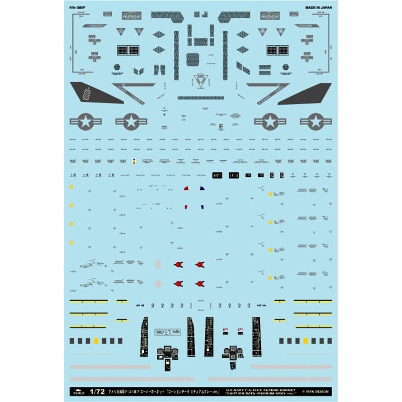 1/72 F/A-18E/F Super Hornet Caution Data Medium Gray Ver.
