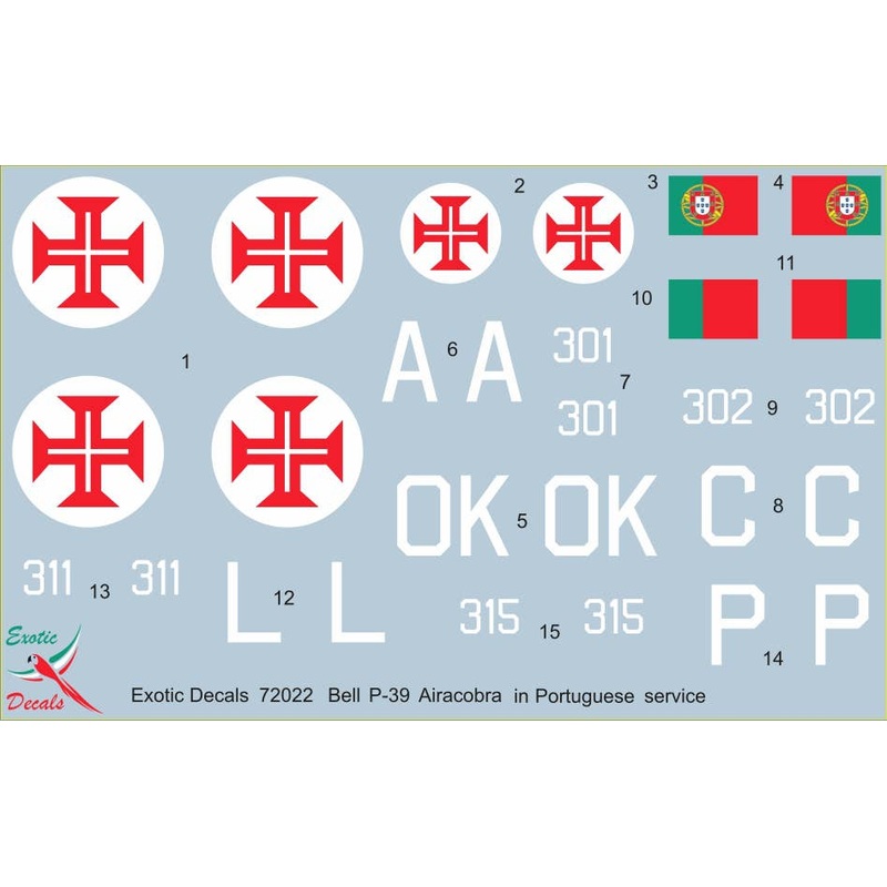 1/72 Aeronautica Military Cobras Bell P-39 in Portuguese Service
