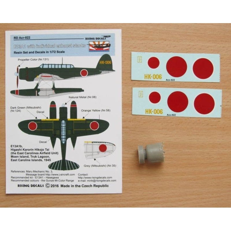 1/72 E13A1, East Carolines Airfield Unit, Resin Cowl w/ Individual Exhaust