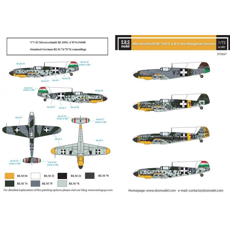 1/72 Messerschmitt Bf109G-2 & G-4 in Hungarian Service