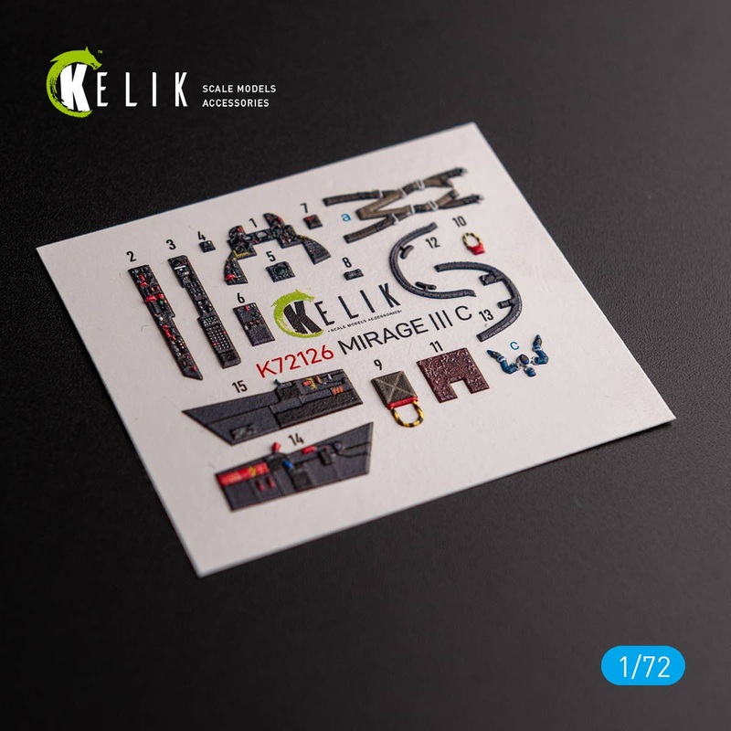 1/72 MIRAGE III C - interior  3D decals for Modelsvit  kit