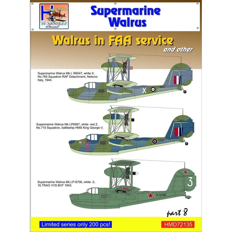 1/72 Supermarine Walrus Mk.I Part 8 in FAA Service and Other