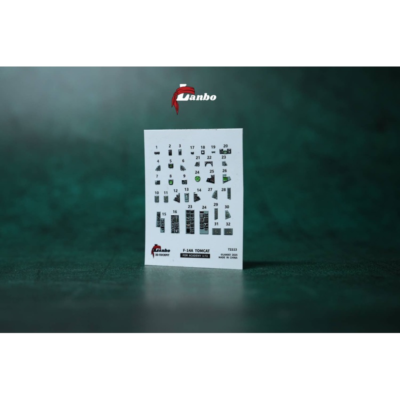 1/72 F-14A 3D interior decal (for. ACADEMY)