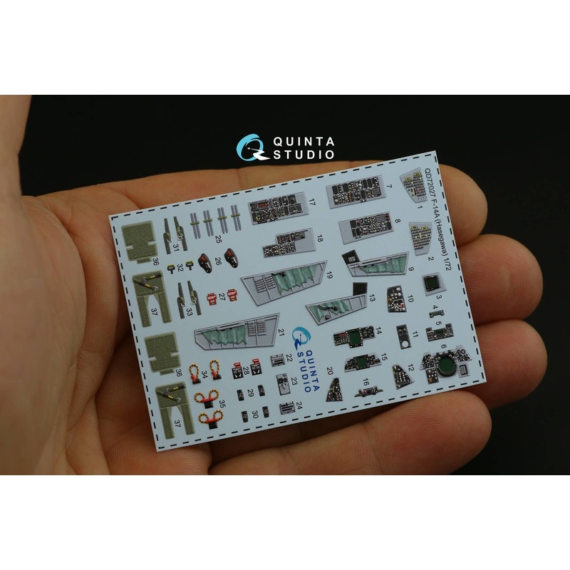 1/72 F-14A 3D-Printed & coloured Interior on decal paper (for Hasegawa kit)