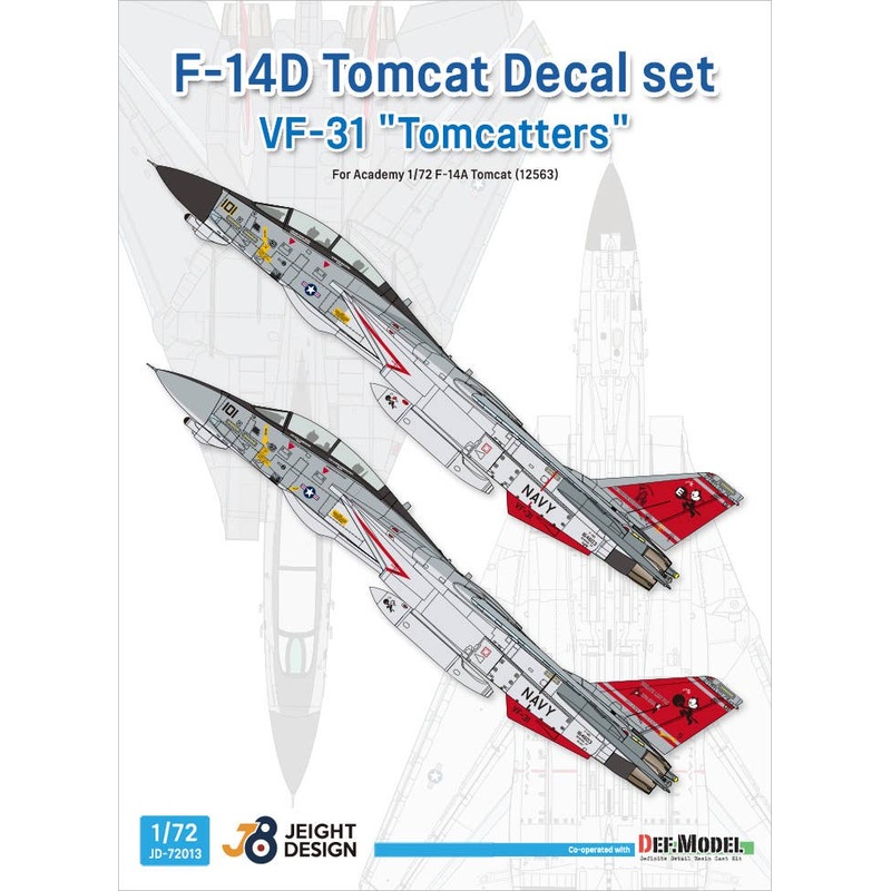 1/72 F-14D VF-31 Tomcatters decal set for Academy kit