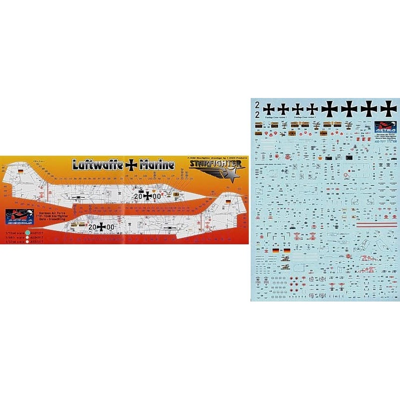 1/72 German Air Force (T)F-104G Starfighter Data Stencilling