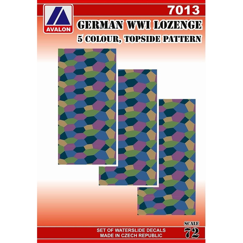 1/72 German WWI Lozenge, 5 Color, Topside Pattern