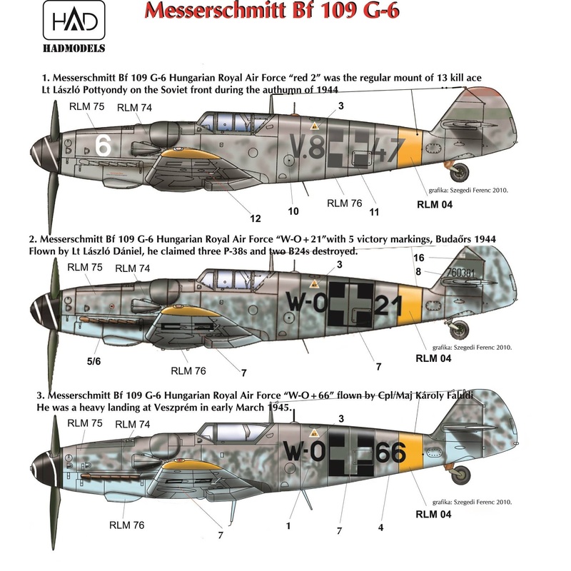 1/72 Messerschmitt Bf 109 G-6 Decal Sheet