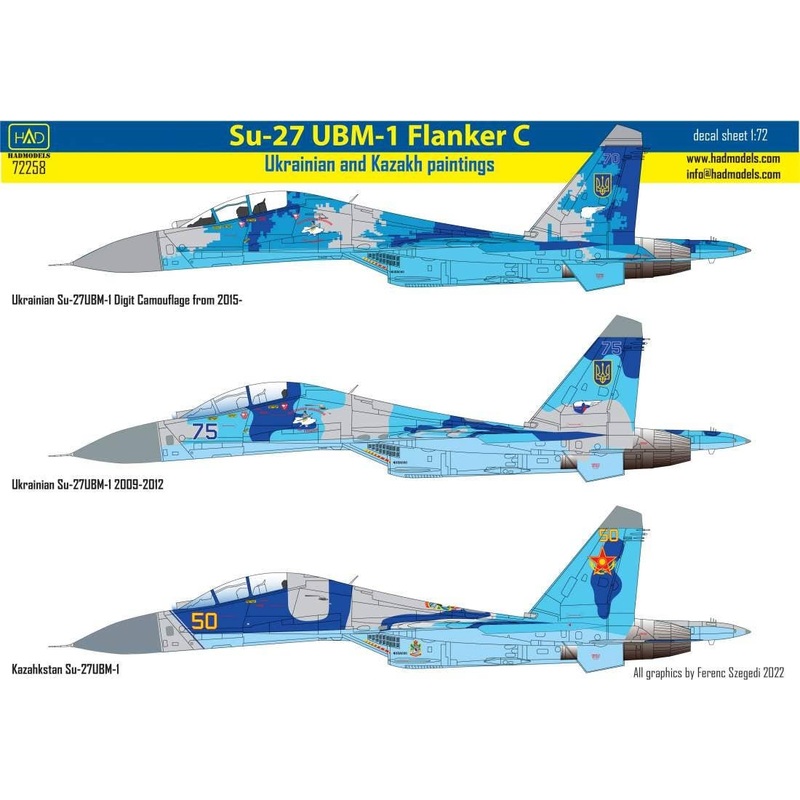 1/72 Su-27UBM-1 Ukrainian and Kazakh decal sheet