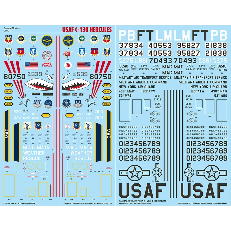 1/72 US Air Force C-130 Hercules Decal