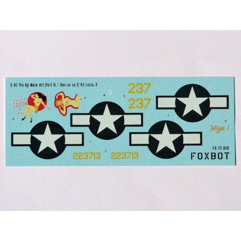1/72 Douglas C-47 Skytrain/Dakota Pin-Up Nose Art Part # 2 (Stencils not included)