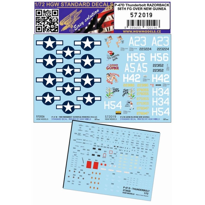 1/72 P-47D Thunderbolt Razorback 58th FG Over New Guinea