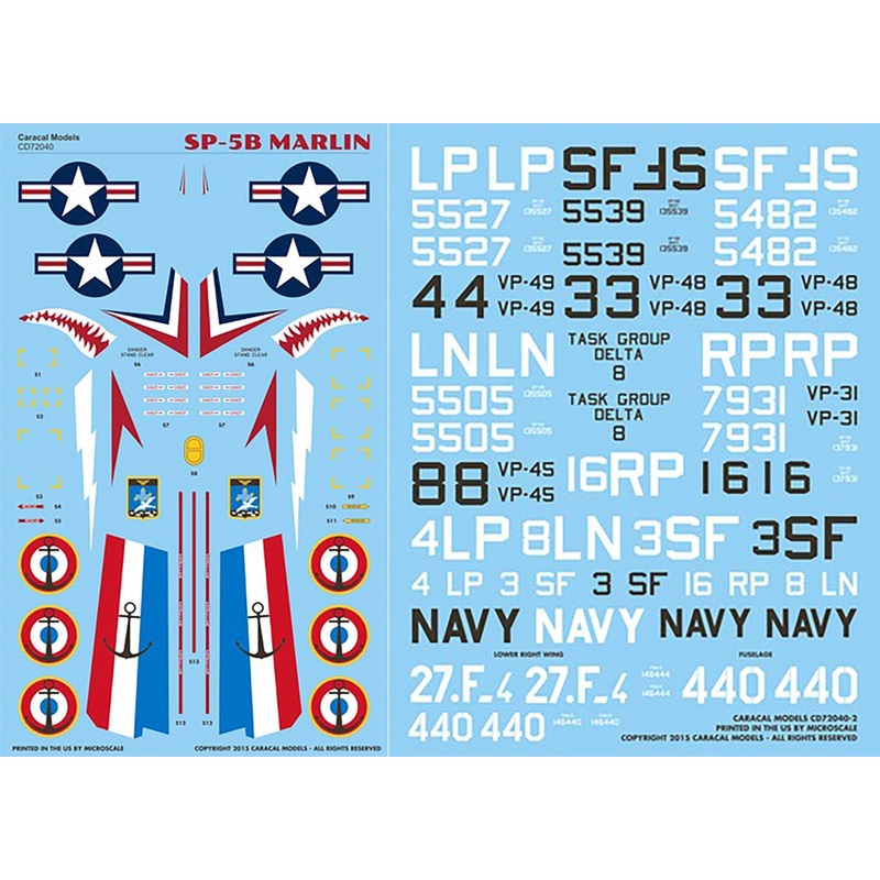 1/72 US Navy P5M-2 (SP-5B) Marlin Decal