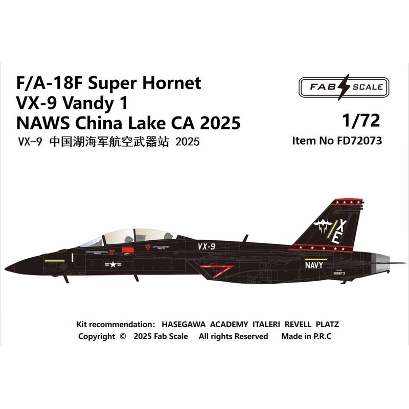 1/72 F/A-18F Super Hornet VX-9 Vandy 1 NAWS China Lake CA 2025