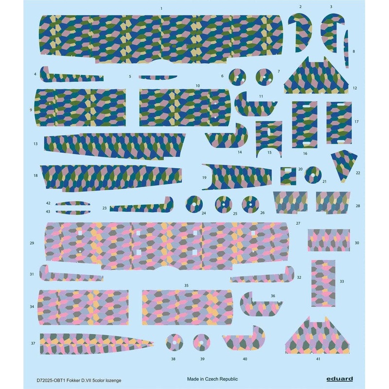 1/72 Fokker D.VII 5 Color Lozenge (for Eduard)
