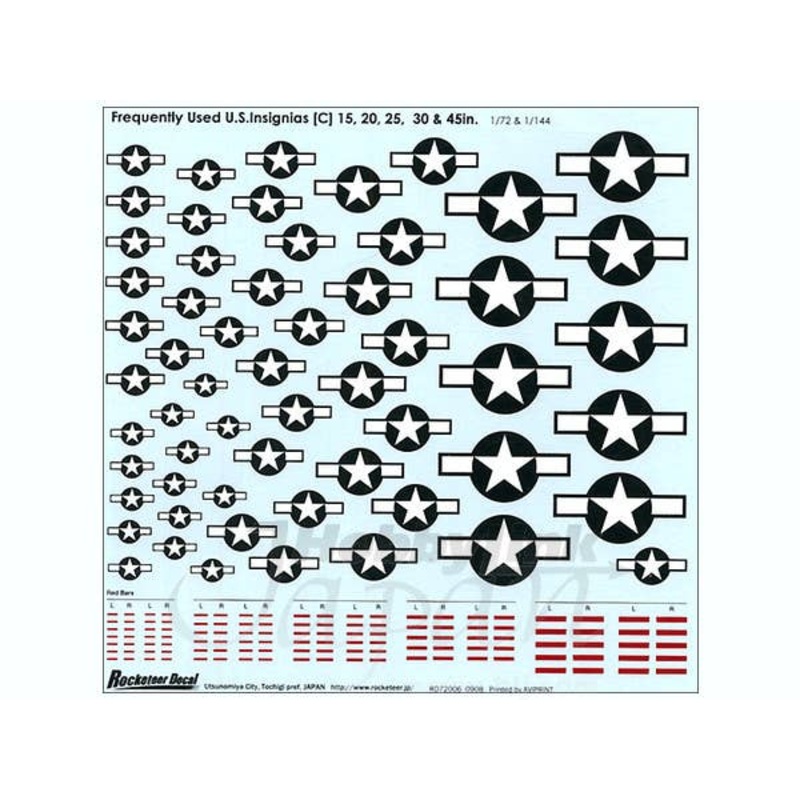1/72 Frequently Used U.S. Insignia (C) 15,20,25,30 & 45in.