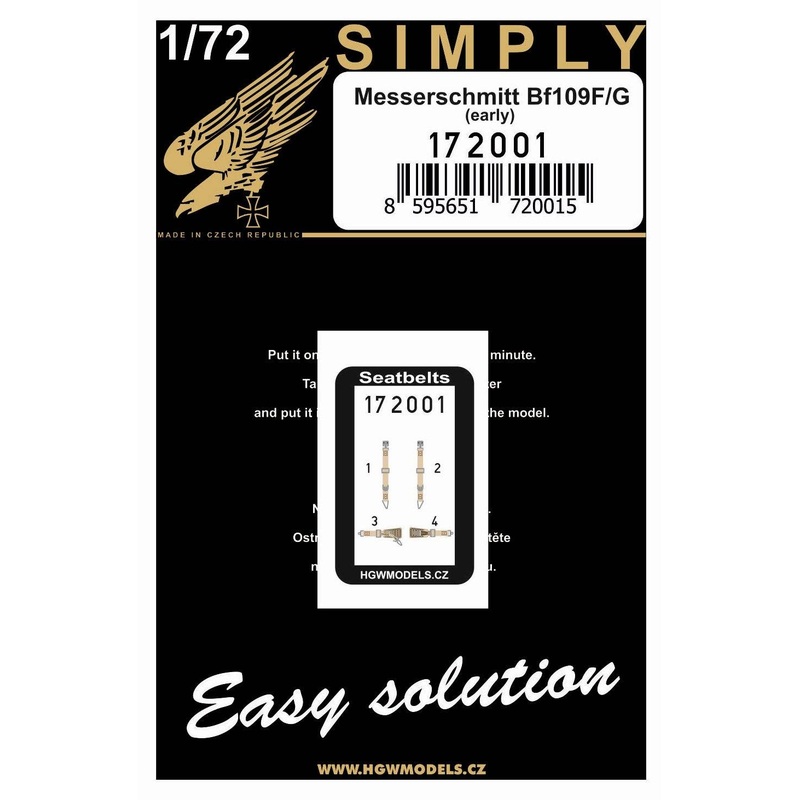 1/72 Messerschmitt Bf109F/G (early) 3D decal seatbelt