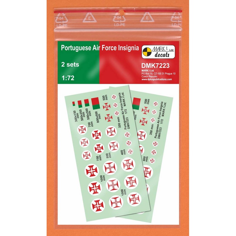 1/72 Portuguese AF Insignia, 2 sets