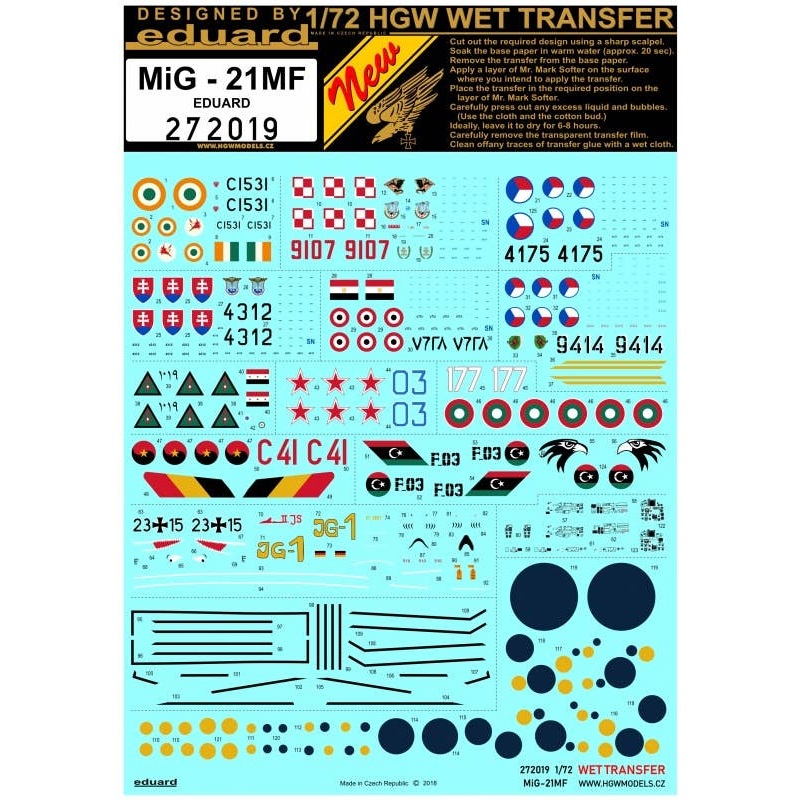 1/72 MiG21MF Markings (for Eduard)