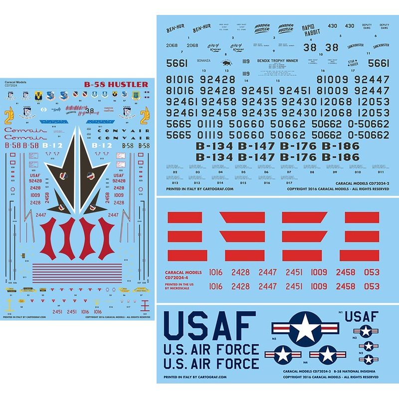 1/72 US Air Force B-58 Hustler Decal