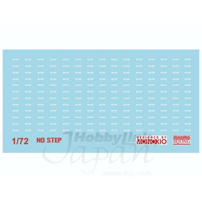 1/72 Dry Transfer Data Stencil NO STEP/NO PUSH/WALK WAY DX