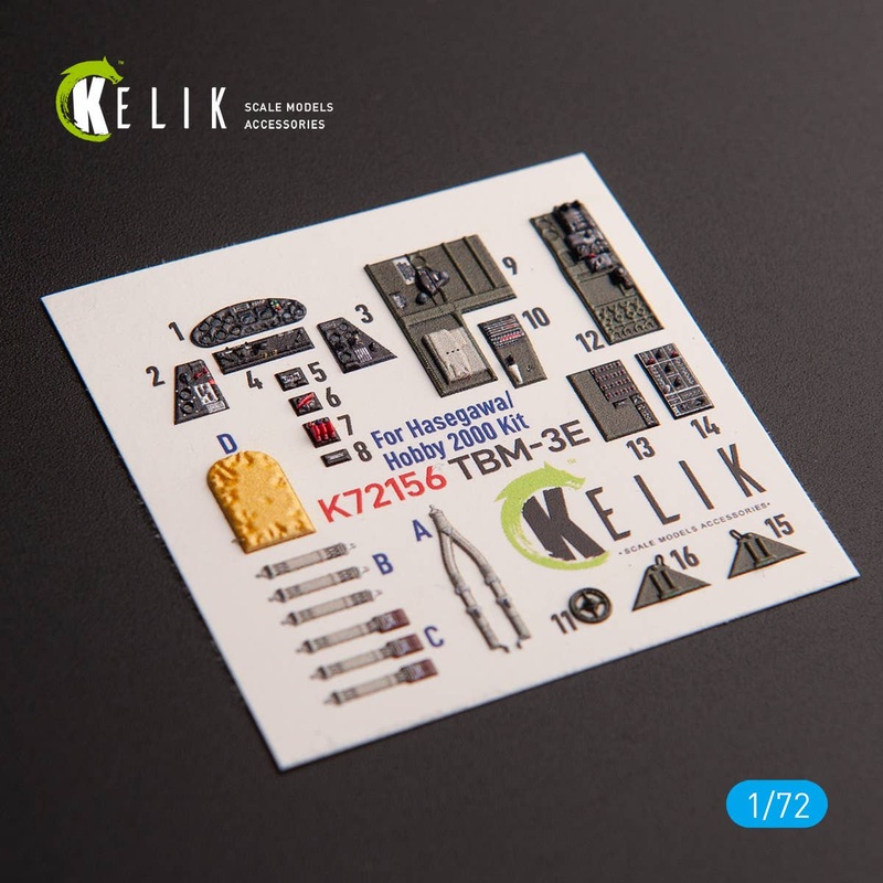 1/72 TBM-3E - interior 3D decals for Hobby 2000/Hasegawa kit