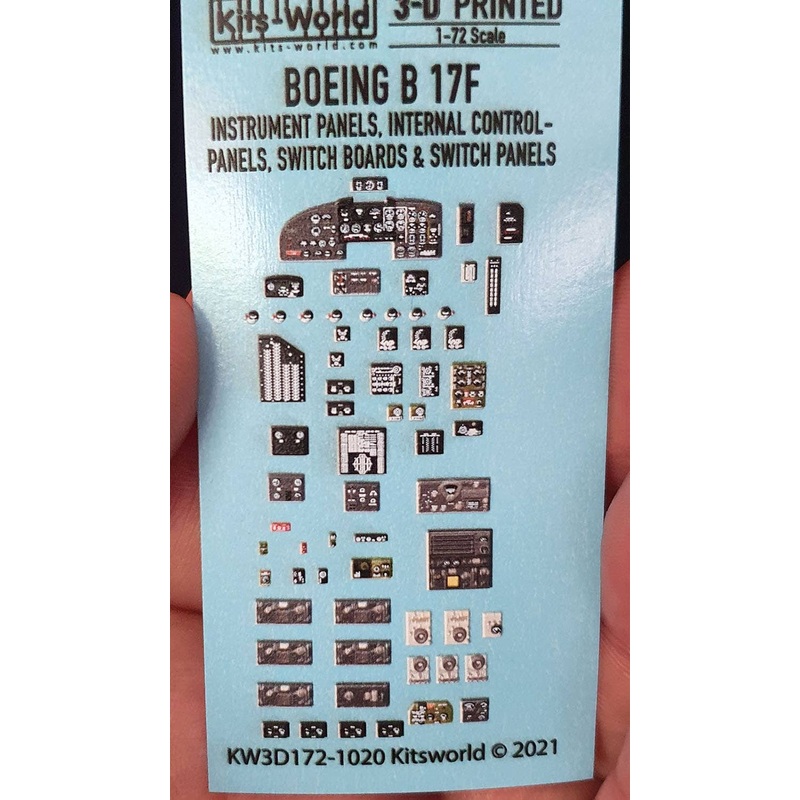 1/72 WW.II B-17F Flying Fortress Full Cockpit Interior Detail Up 3D Decal