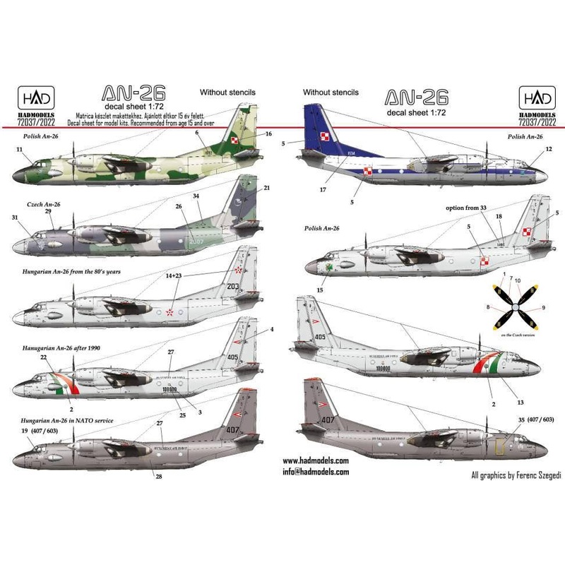 1/72 An-26 decal sheet