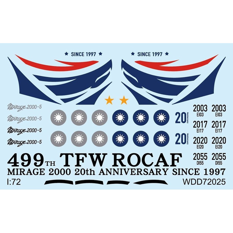 1/72 ROCAF Mirage 2000-5 Handover 20th Anniversary Decal