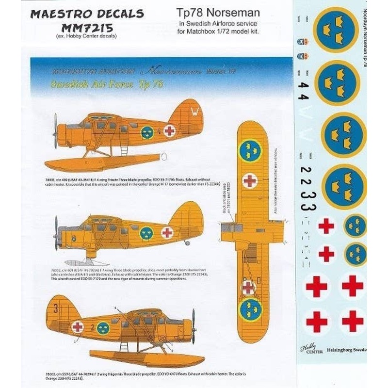 1/72 Tp78 Norduyn Norseman in Swedish AF Service