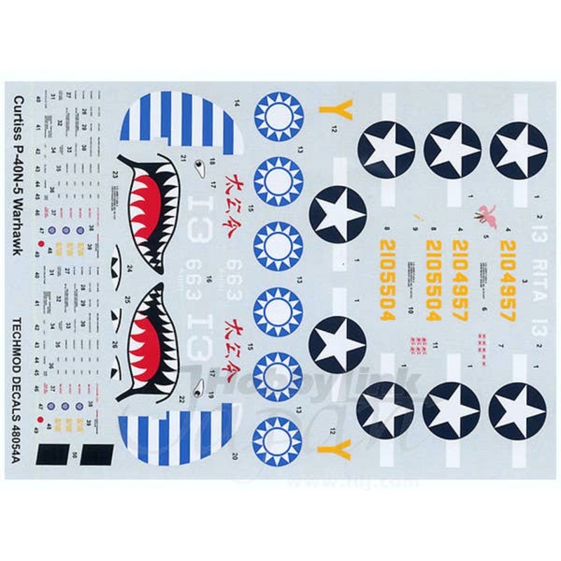 1/48 Curtiss P-40N-5 Warhawk Decals