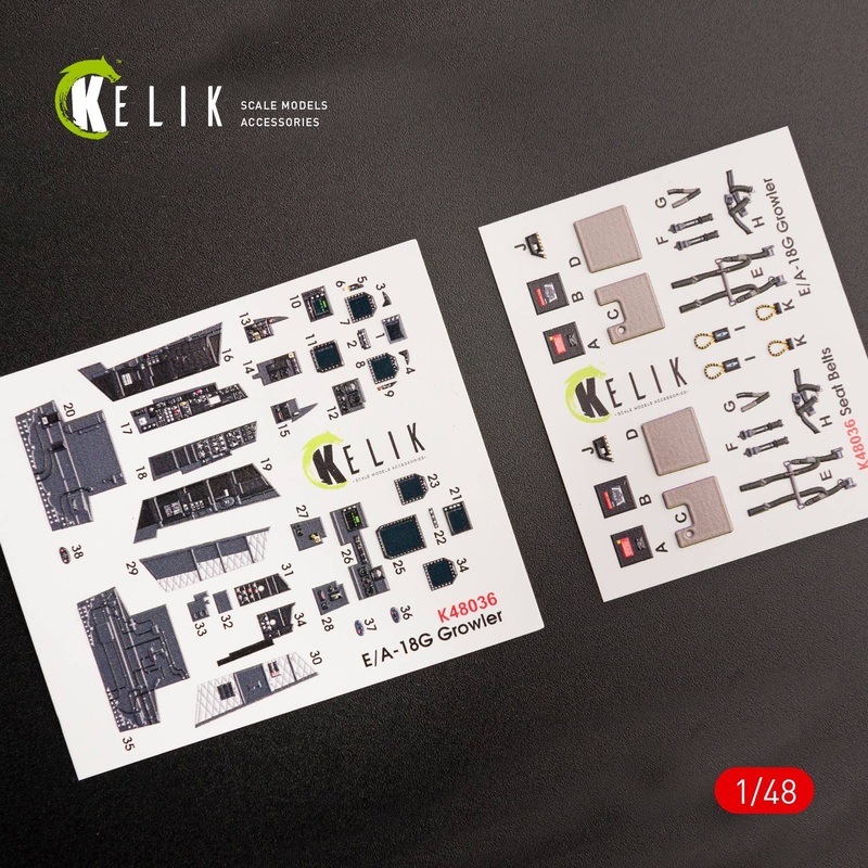 1/48 EA-18G Growler interior 3D decals for MENG kit