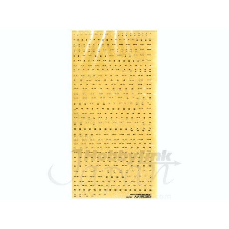1/48 F-4 Panel Numbers Stencil Font Black Version 1