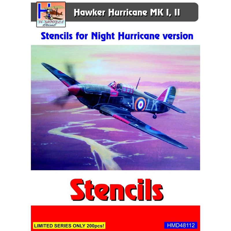 1/48 Hurricane Night Fighter (Mk.I & II) Stencils (Set for 4 a/c)