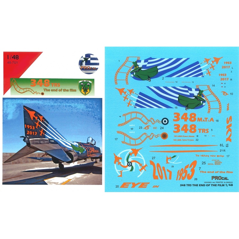 1/48 RF-4E Phantom Hellenic Air Force 348 Tactical Reconnaissance Squadron Decal Set