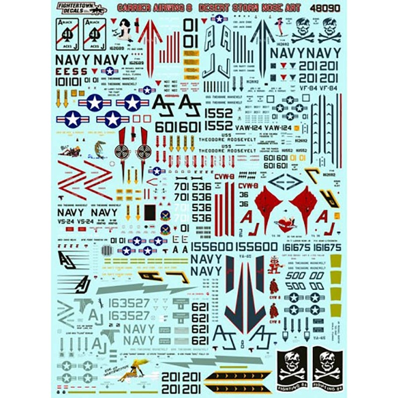 1/48 Carrier Airwing 8 Desert Storm Nose Art Decal