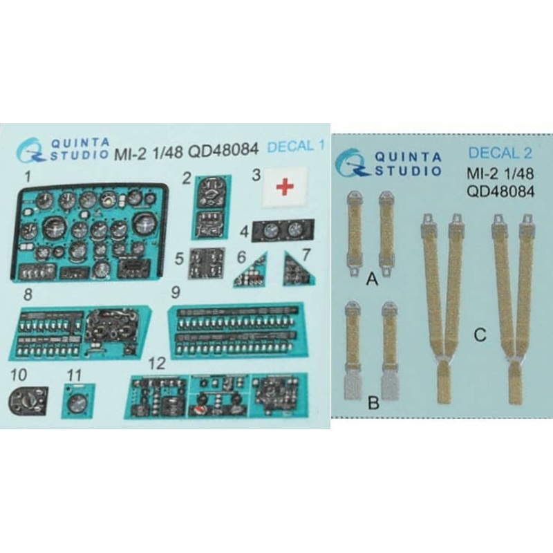 1/48 Mi-2 3D-Printed & Coloured Interior on Decal Paper (for Aeroplast  kit)