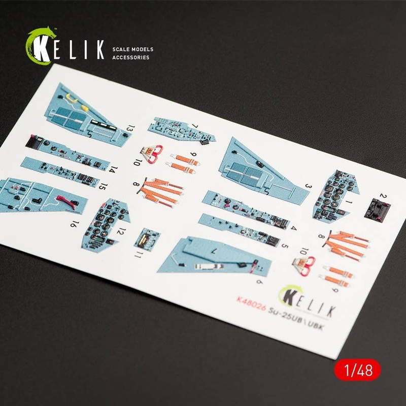 1/48 SU-25UB interior 3D decals for Smer/KP kit