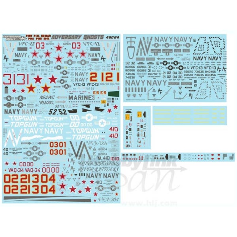 1/48 US.Navy F-5EF F-14A FA-18AB F-16AN EA-7L Adversary Ghost